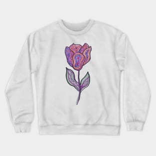 Colorful Tulip Flower Doodle Drawing Crewneck Sweatshirt